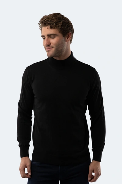 Luchiano Visconti Black Mockneck Sweater