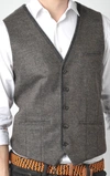 LUCHIANO VISCONTI BROWN VEST WITH GREY PIPING