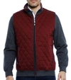 Luchiano Visconti Burgundy And Grey Quilted Jacket In Multi
