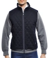 Luchiano Visconti Navy And Grey Quilted Knit Jacket In Multi