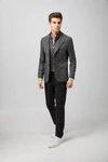 Luchiano Visconti Black And White Zip Up Houndstooth Sportcoat In Multi