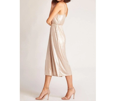 Bb Dakota Shine On Metallic Jumpsuit In Pale Gold In Beige