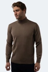 Luchiano Visconti Melange Mink Mockneck Sweater In Grey