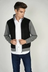 Luchiano Visconti Grey Suede Jacket In Multi