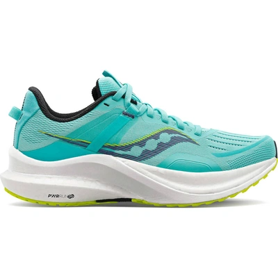 Saucony Women's Guide 15 Running Shoes - B/medium Width In Cool Mint/acid In Blue