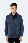 Luchiano Visconti Multi Blue Tweed Shacket In Multi