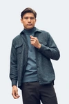 Luchiano Visconti Black And Multi Blue Tweed Shacket In Multi