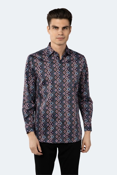 Luchiano Visconti Multicolor Diamond Print Shirt