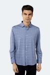 Luchiano Visconti White, Dodger Blue And Sky Blue Circular Shirt In Multi