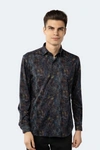 Luchiano Visconti Multicolor Dark Jacquard Shirt In Multi
