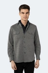 Luchiano Visconti Grey Shacket In Grey