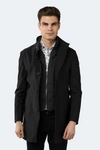 Luchiano Visconti Black Outerwear Long Coat In Black
