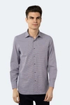 Luchiano Visconti White, Navy And Red Houndstooth Jacquard Shirt In Multi