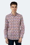 Luchiano Visconti Leo Multicolor Crisscross Boxes Shirt In Multi