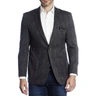 LUCHIANO VISCONTI CHARCOAL GEOMETRIC DESIGN TRAVEL COAT