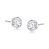 Ross-simons Bezel-set Diamond Stud Earrings In 14kt White Gold In White