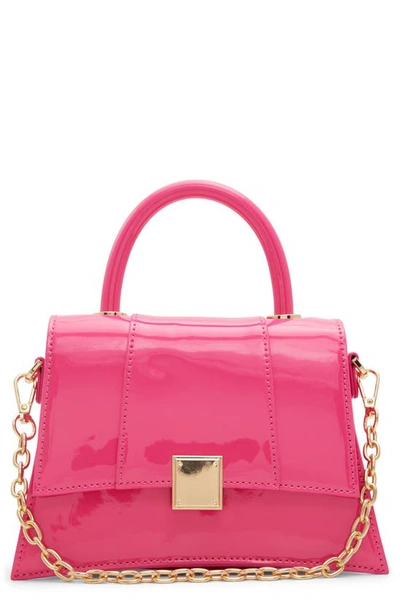 Aldo Kindraxx Patent Faux Leather Top Handle Bag In Bright Pink