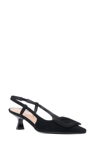 Aquatalia Arabella Kitten Heel Weatherproof Slingback Pump In Black