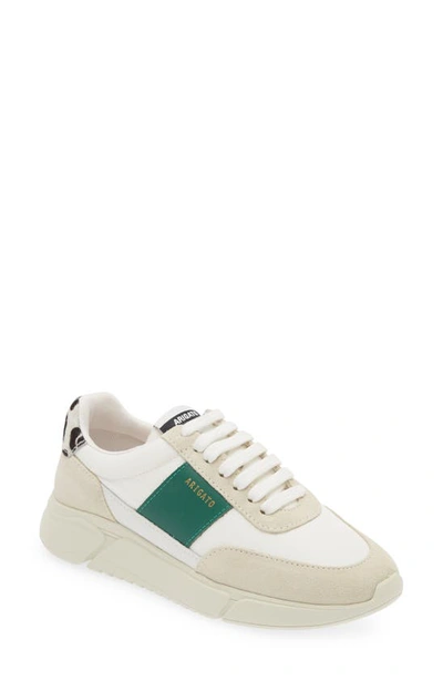 Axel Arigato Genesis Trainers In White Leather In White/ Kale Green