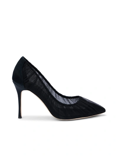 L Agence Marie Pump In Black Tulle/satin