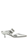 ALEXANDER MCQUEEN ALEXANDER MCQUEEN WOMAN SILVER LEATHER PUNK PUMPS