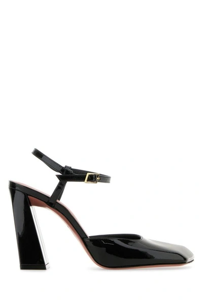 Amina Muaddi Charlotte Patent Leather Pumps In Black