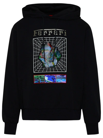 Ferrari Man Sweatshirt Black Size M Cotton, Polyester, Polyamide, Elastane