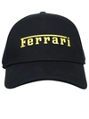 FERRARI FERRARI BLACK COTTON CAP MAN