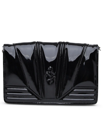 FERRARI FERRARI WOMAN FERRARI BLACK SHINY LEATHER CROSSBODY BAG