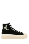 Isabel Marant High-top Sneakers With Bold Logo And Creamy Sole In Black