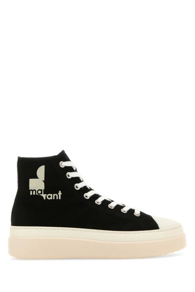 Isabel Marant High-top Sneakers With Bold Logo And Creamy Sole In Multi