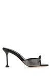 Miu Miu Woman Embellished Fabric Mules In Black