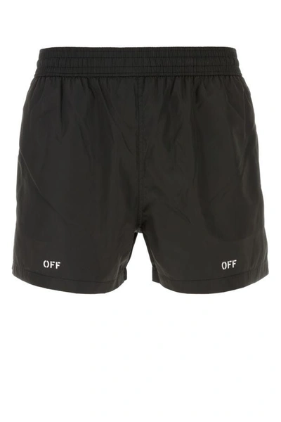 OFF-WHITE OFF WHITE MAN BLACK POLYESTER SWIMMING SHORTS