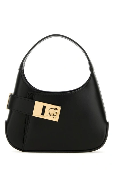 Ferragamo Salvatore  Woman Black Leather Hobo Mini Handbag