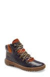 Josef Seibel Womens Faux Fur Leather Ankle Boots In Ocean Leather
