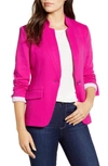 Gibsonlook Inverted Notch Collar Cotton Blend Blazer In Orchid