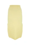 Bottega Veneta Yellow Stretch Cotton Blend Skirt In Giallo
