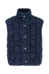 Bottega Veneta Intrecciato Denim Vest In Blue