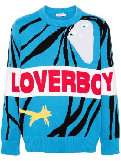 Charles Jeffrey Loverboy Loverboy Logo Sweater In Blue