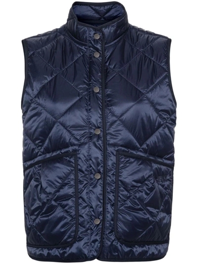 Fay Quilted Down Vest In Blue