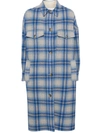 Isabel Marant Checked Coat In Blue