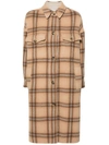 Isabel Marant Oile Checked Coat In Brown