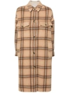 Isabel Marant Light Brown Fontizia Checked Wool Coat In Camel