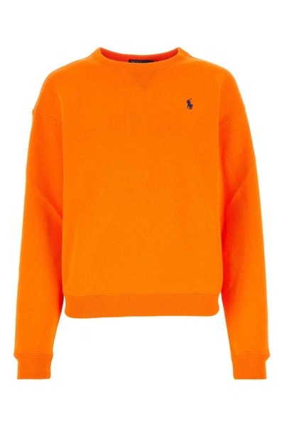Polo Ralph Lauren Logo-embroidered Jersey Sweatshirt In Orange