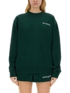 Sporty And Rich Sporty & Rich Health Is Wealth Cotton Crewneck Sweatshirt In Green