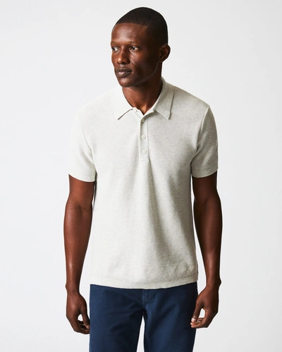 Reid American Pique Sweater Polo In Heathered Grey
