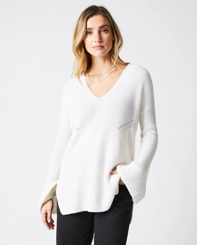 Reid Beach Tunic Sweater In Tinted White