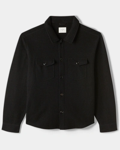 Reid Boiled Wool Shirt Jacket In Black