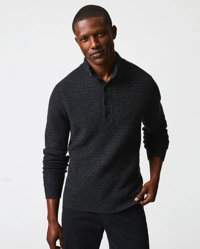 Billy Reid Cashmere Basketweave Pullover In Charcoal
