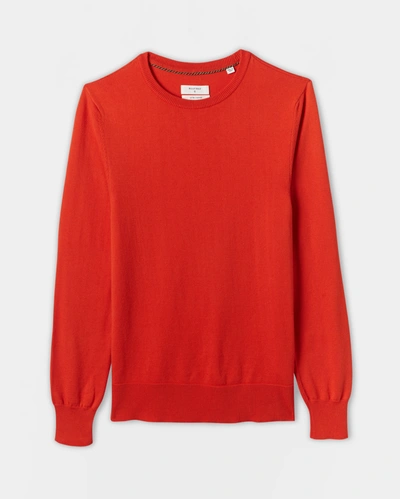 Reid Cotton Cashmere Fine Gauge Crew In Poppy Red